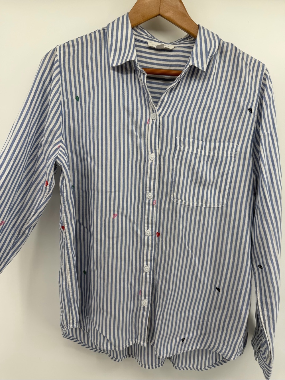 beachlunchlounge Blue and White Stripe Button-Down Shirt